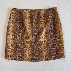 Doncaster Snake-Print Mini Skirt in Brown and Tan